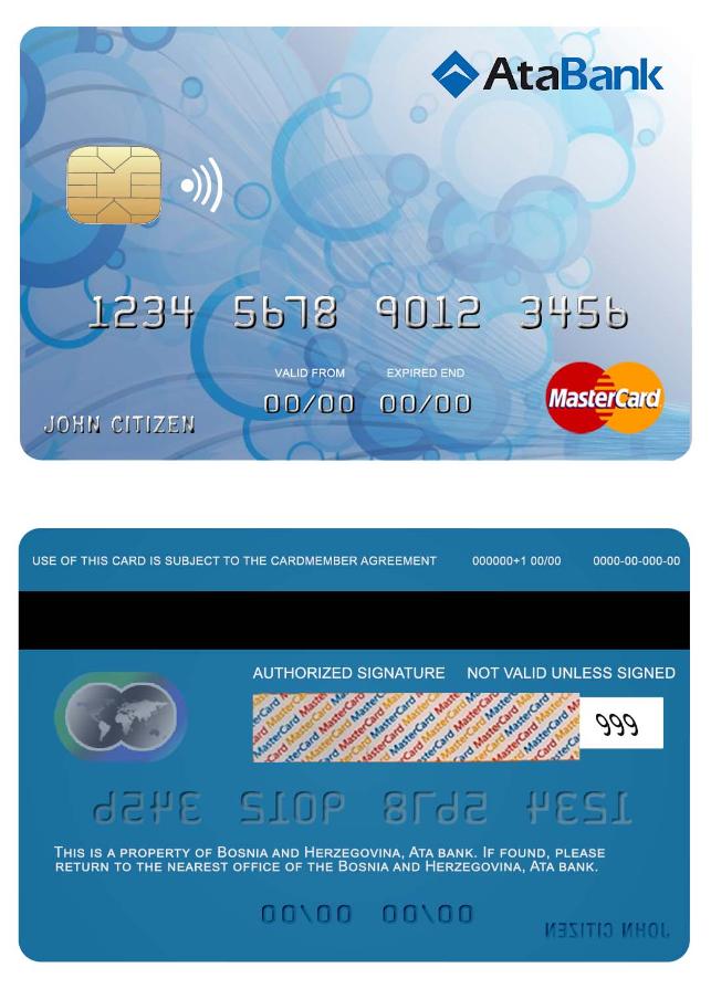 Bosnia and Herzegovina Ata bank  mastercard